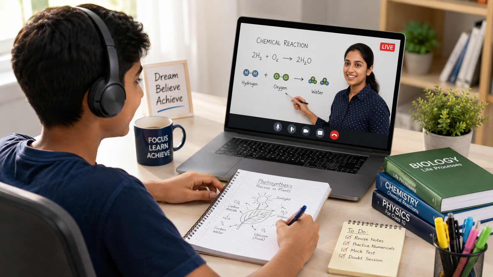 ICSE Class 10 student attending online Science tuition with an expert tutor