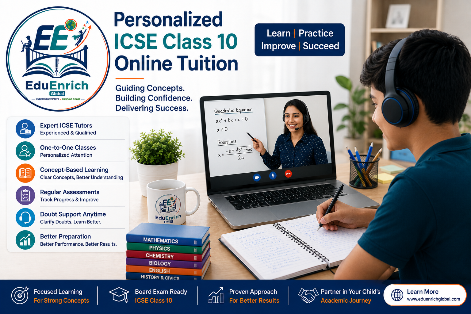 EduEnrich Global personalized ICSE Class 10 online tuition with expert tutors