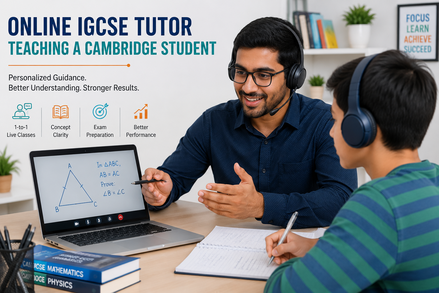 Online IGCSE tutor teaching a Cambridge student