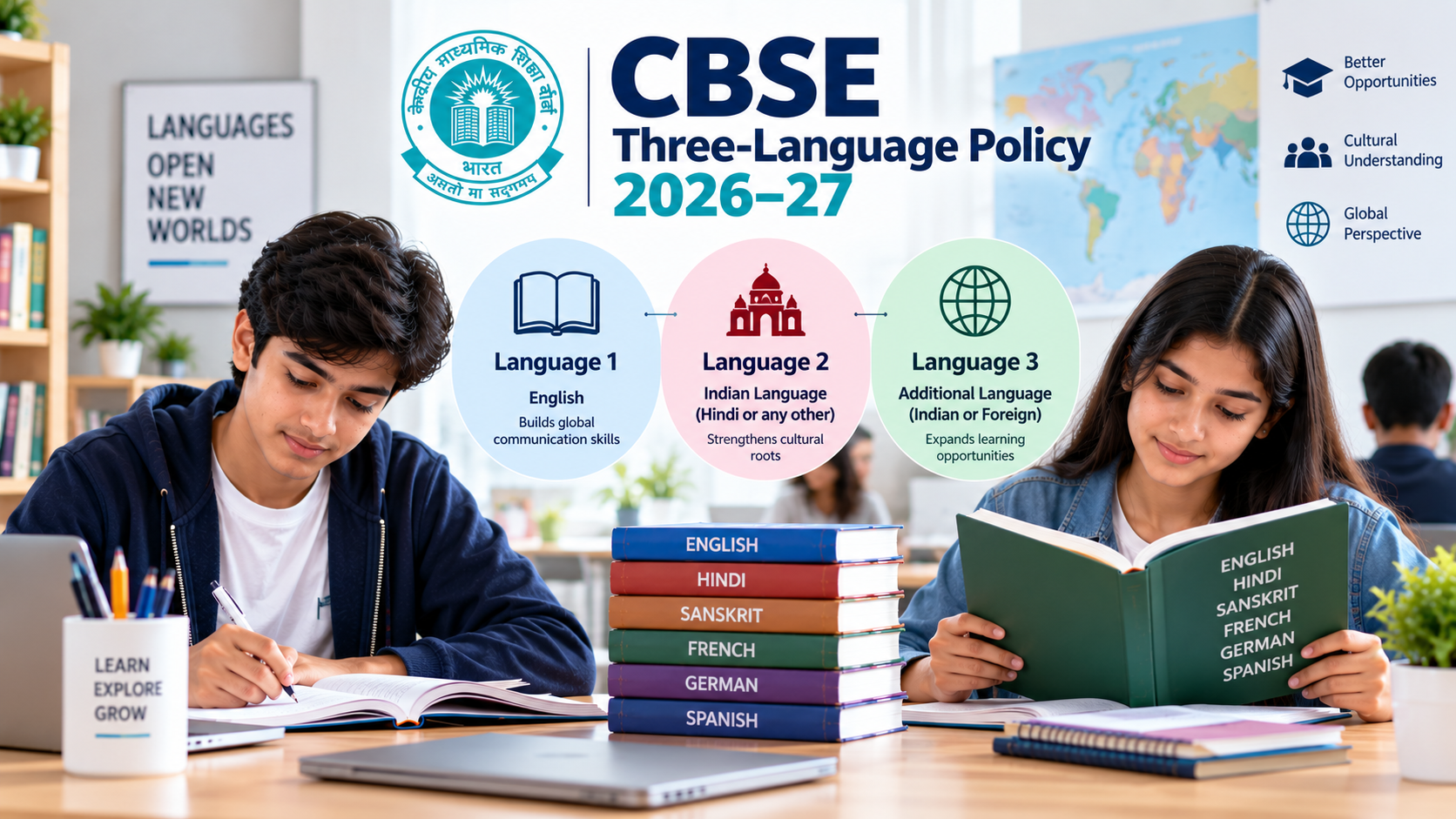 CBSE three language policy 2026 for Class 9 and 10 students