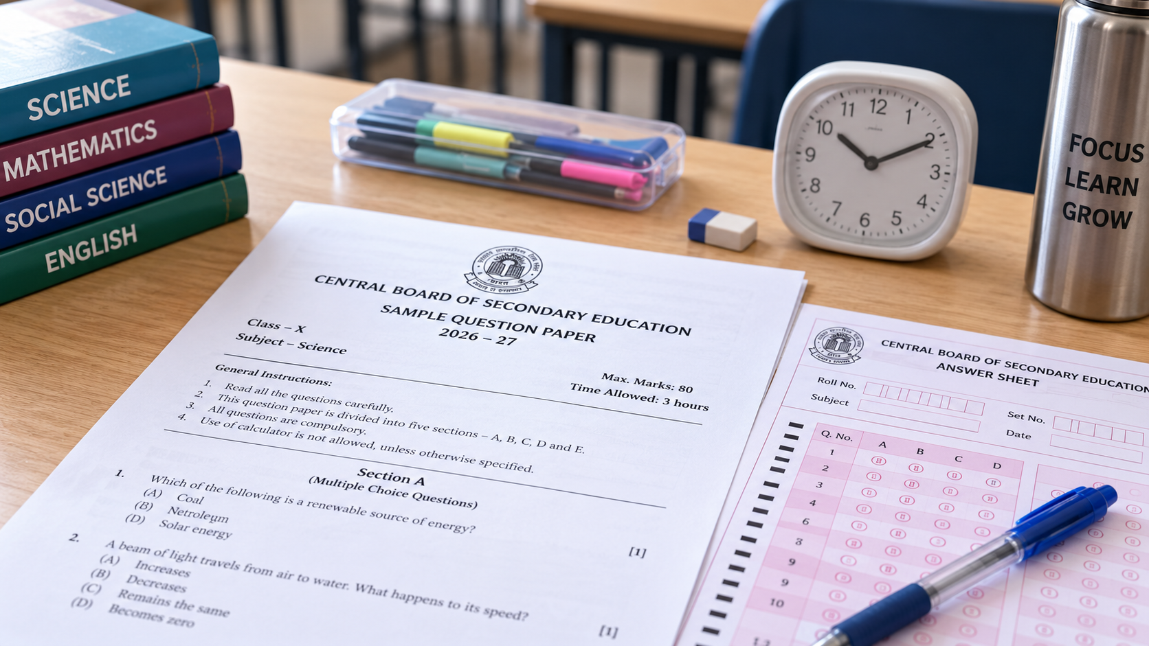 CBSE question paper pattern 2026-27 for students