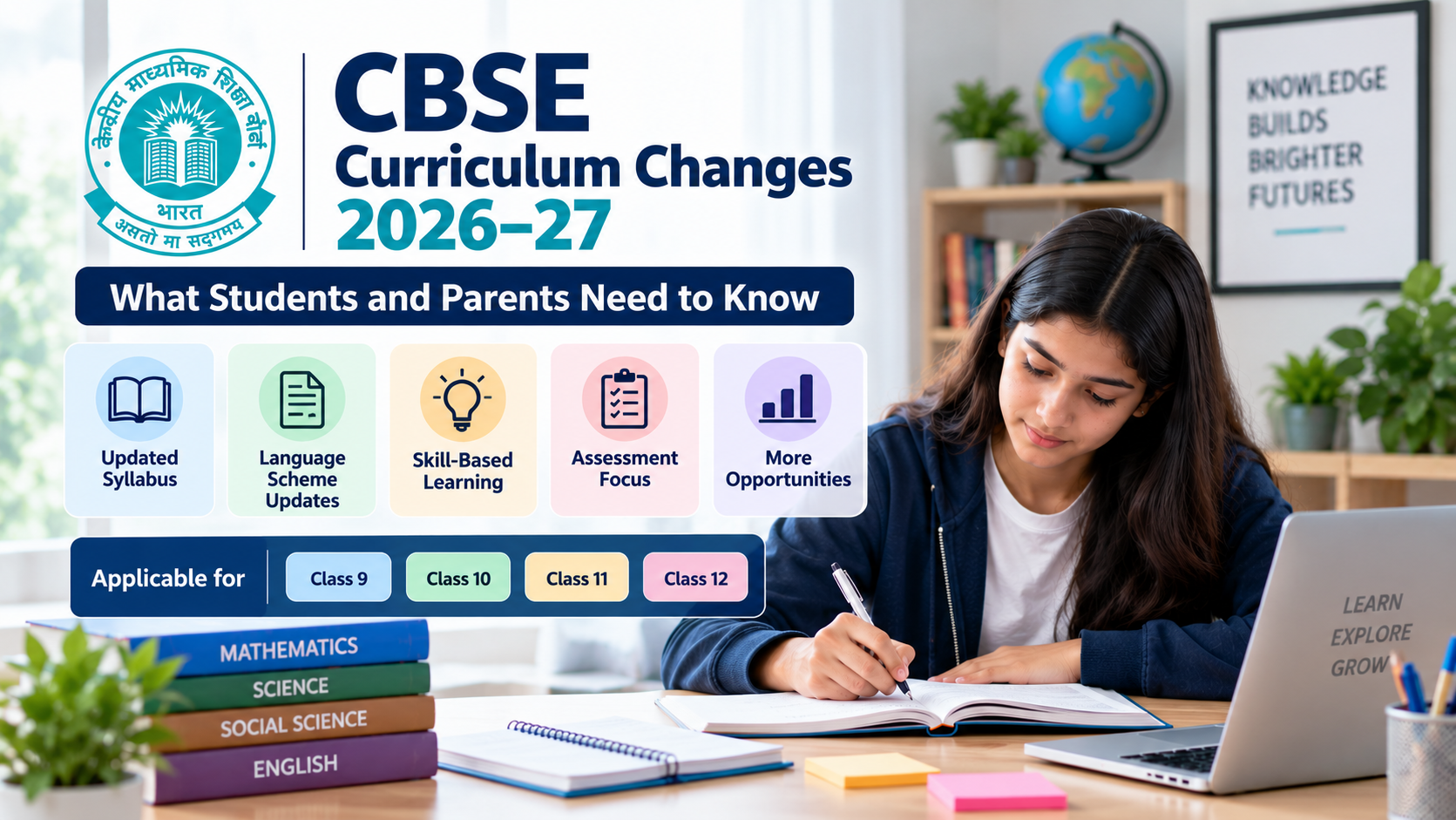 Student preparing for CBSE curriculum 2026-27 with concept based learning